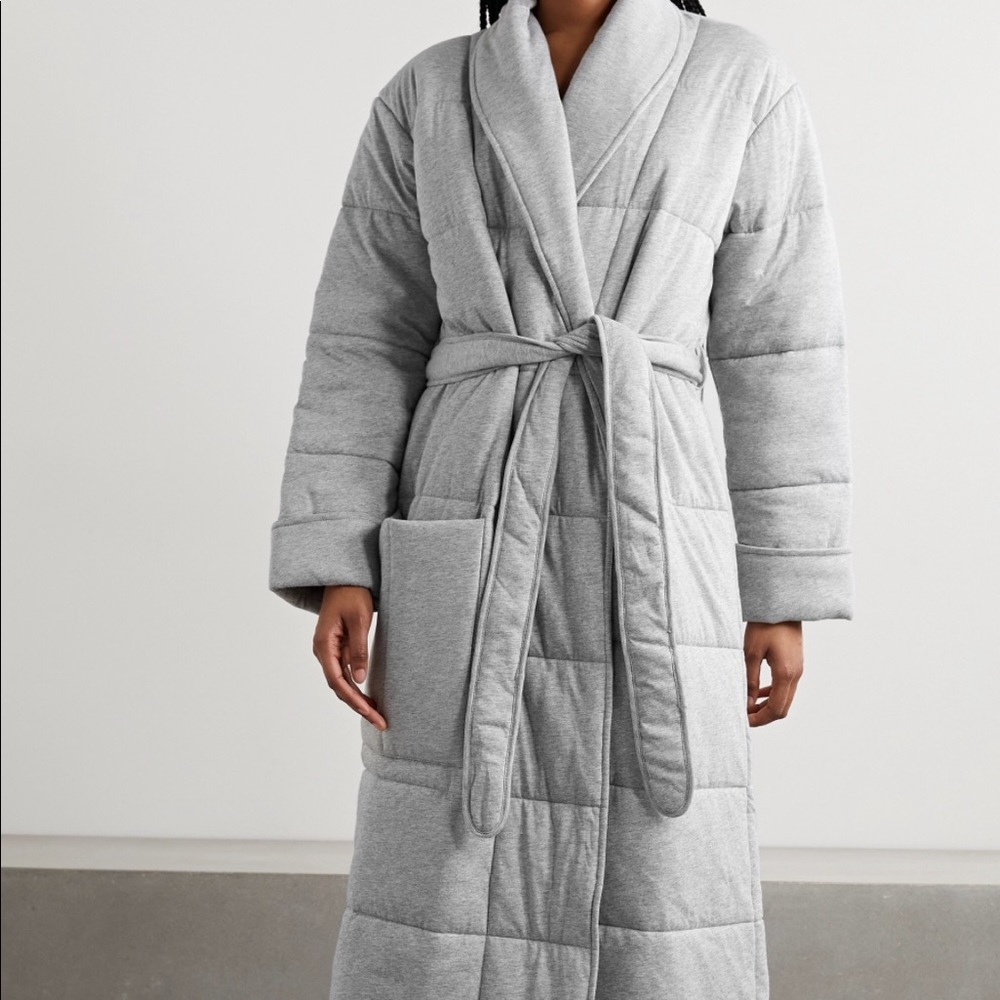 Skin Quilted Sonya Robe 4 XL NWT Eye Mask Gray - Picture 3 of 16